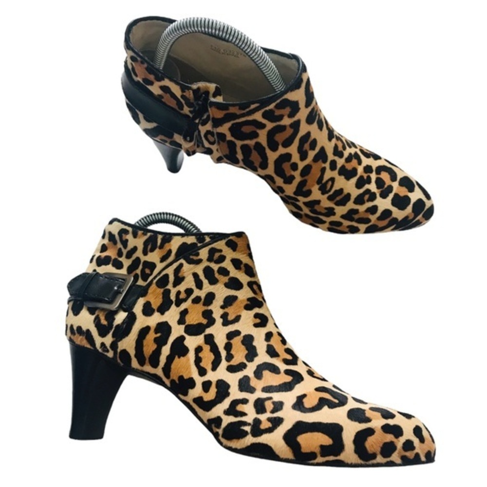 Cole Haan Jasmine leopard print leather‎ booties size 8.5